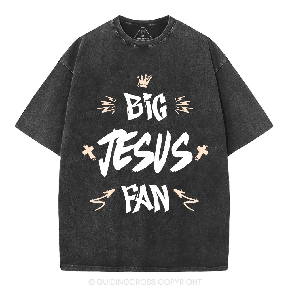 Big Jesus Fan Christian Washed T-Shirt