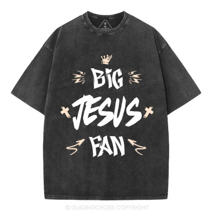 Big Jesus Fan Christian Washed T-Shirt