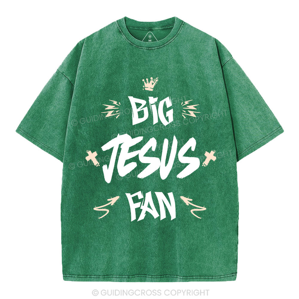 Big Jesus Fan Christian Washed T-Shirt