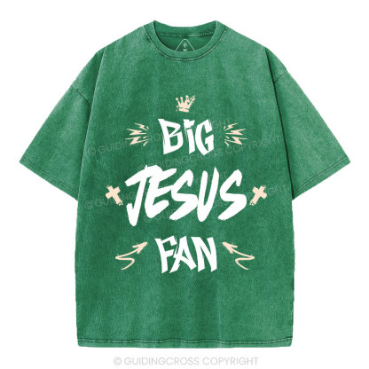 Big Jesus Fan Christian Washed T-Shirt