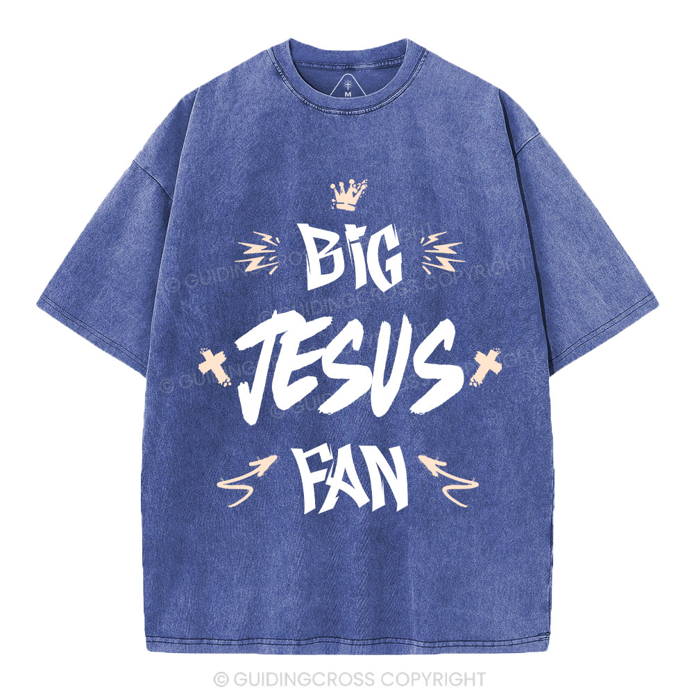 Big Jesus Fan Christian Washed T-Shirt