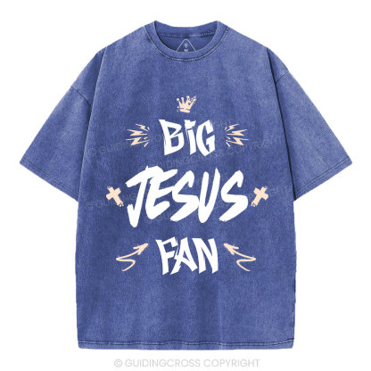 Big Jesus Fan Christian Washed T-Shirt