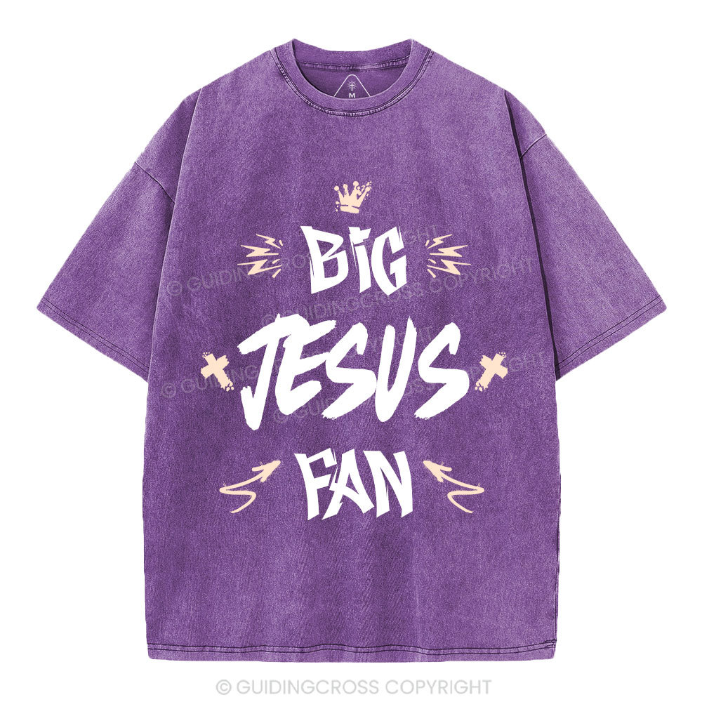 Big Jesus Fan Christian Washed T-Shirt