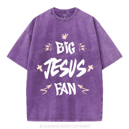 Big Jesus Fan Christian Washed T-Shirt