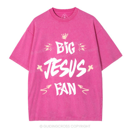 Big Jesus Fan Christian Washed T-Shirt
