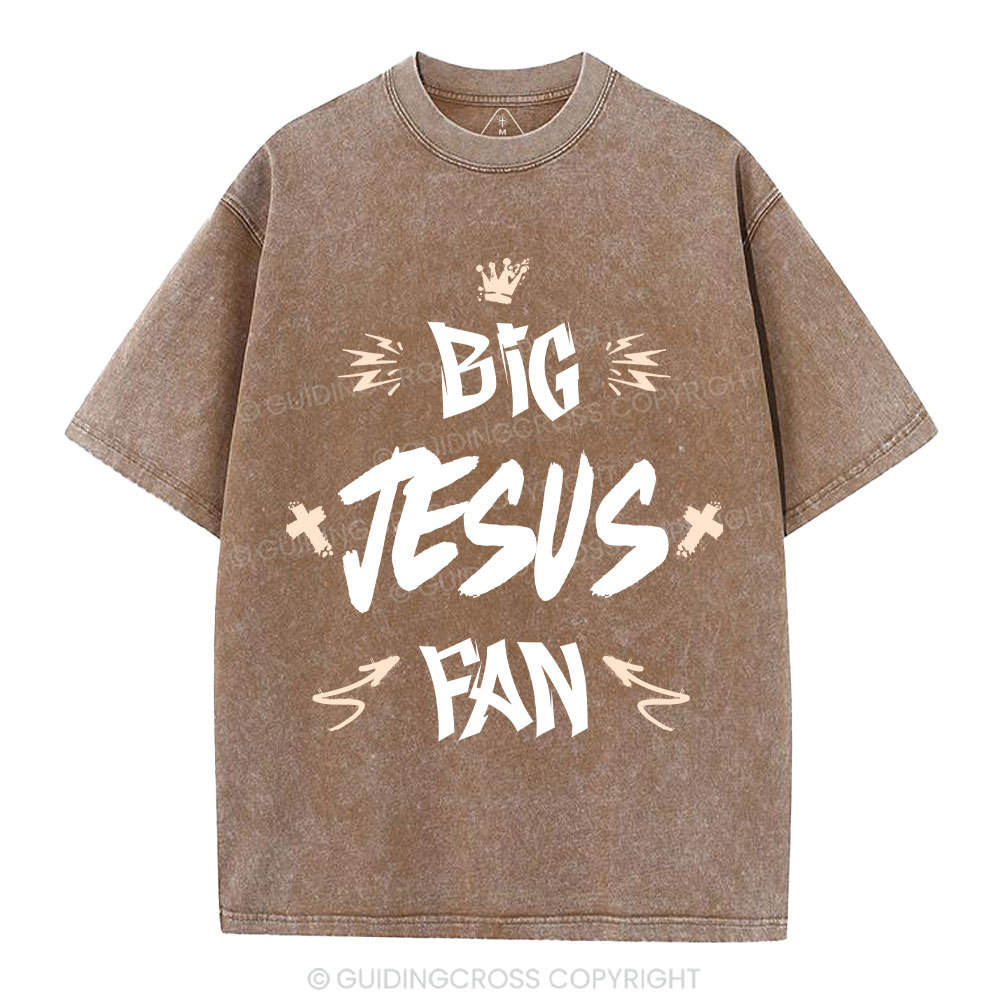 Big Jesus Fan Christian Washed T-Shirt