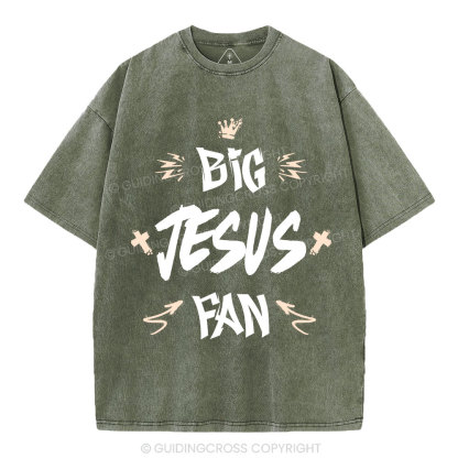 Big Jesus Fan Christian Washed T-Shirt