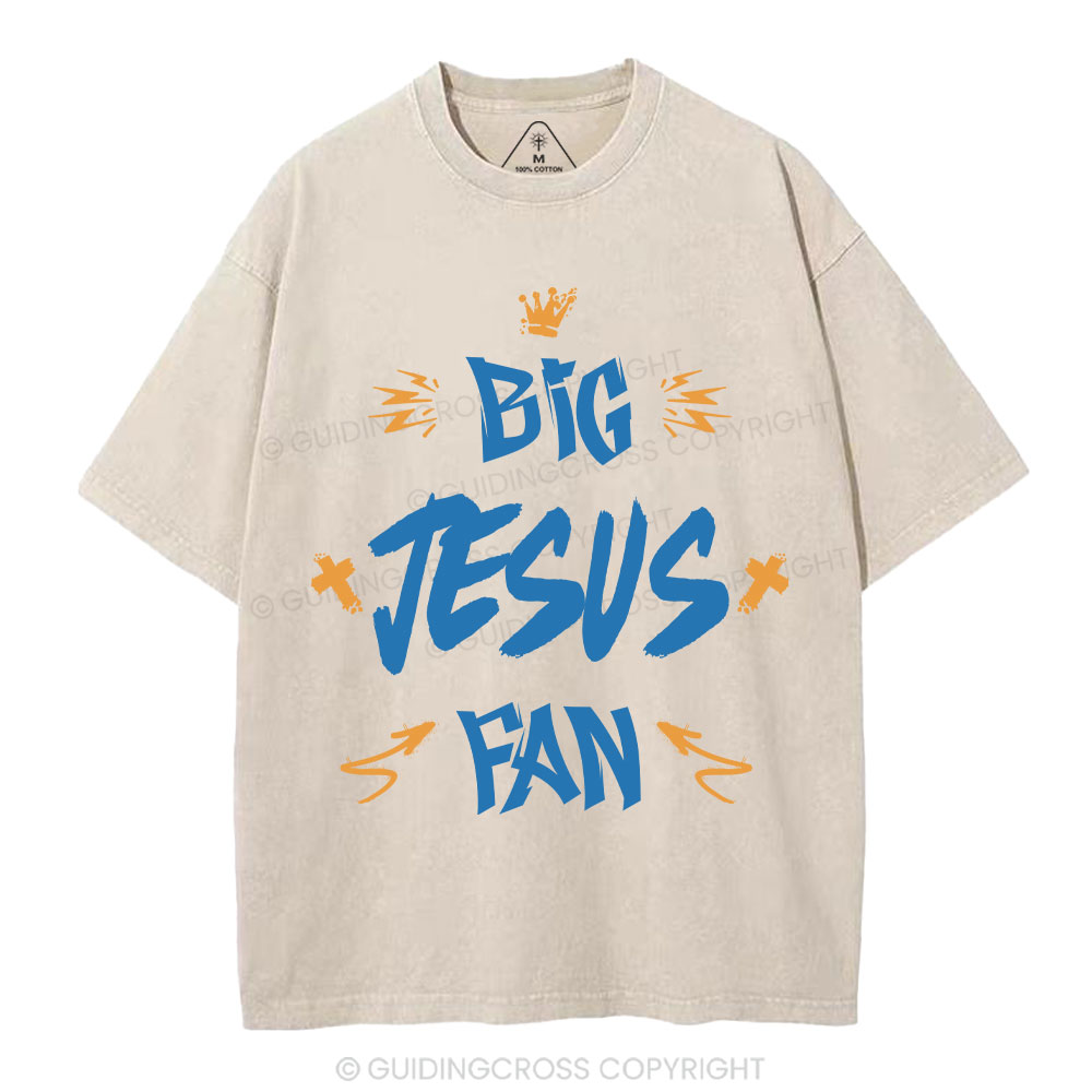 Big Jesus Fan Christian Washed T-Shirt