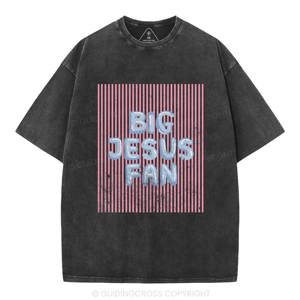 Big Jesus Fan Christian Washed T-Shirt Sale - GuidingCross