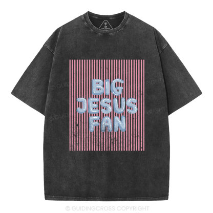 Big Jesus Fan Christian Washed T-Shirt