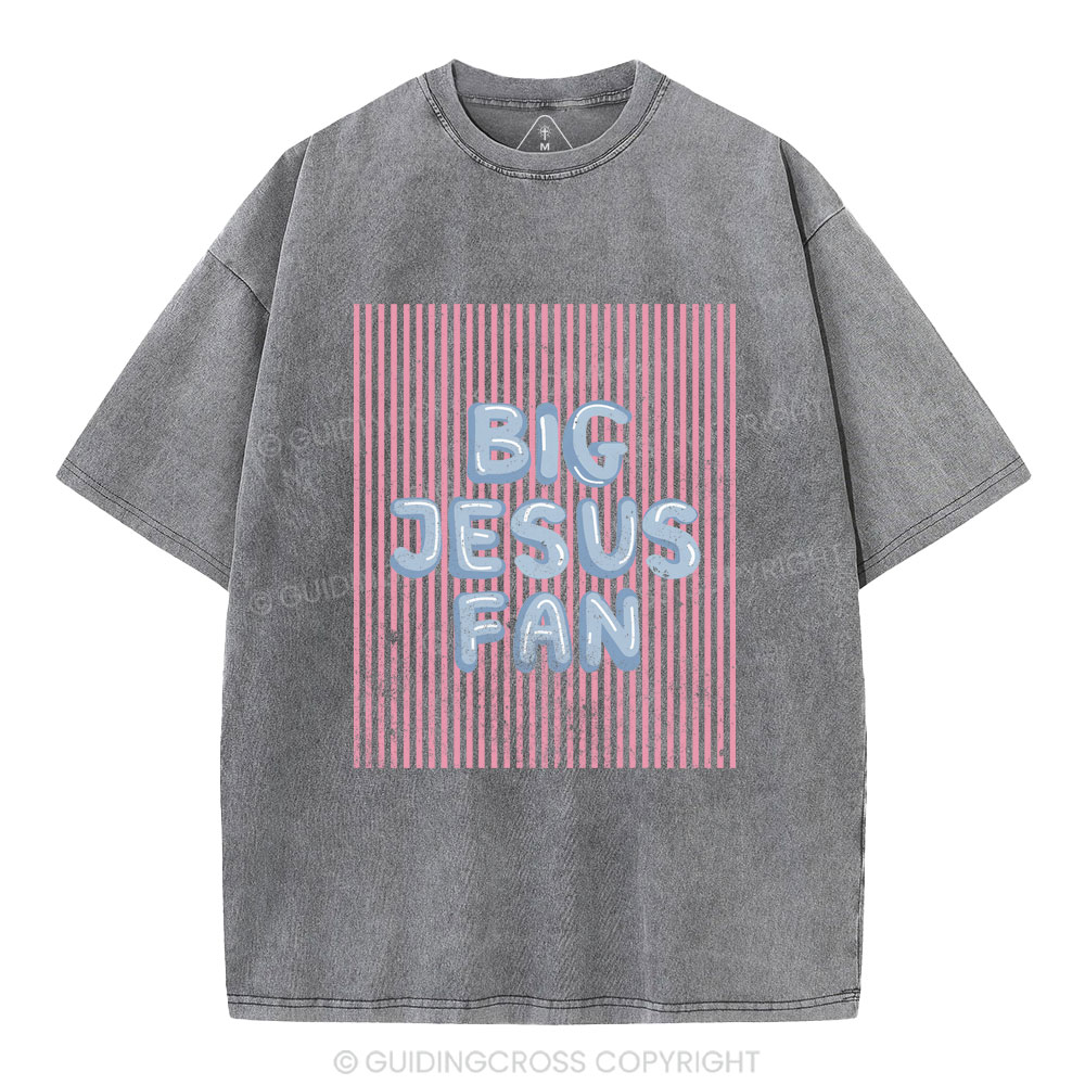 Big Jesus Fan Christian Washed T-Shirt