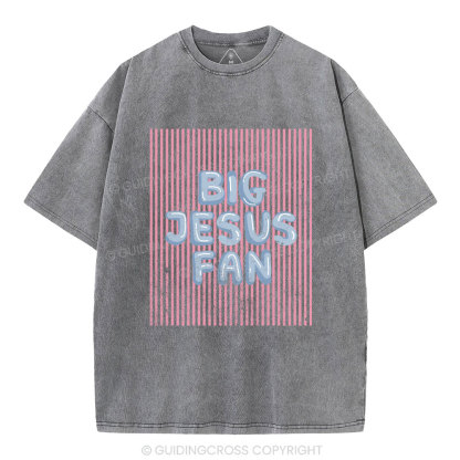 Big Jesus Fan Christian Washed T-Shirt
