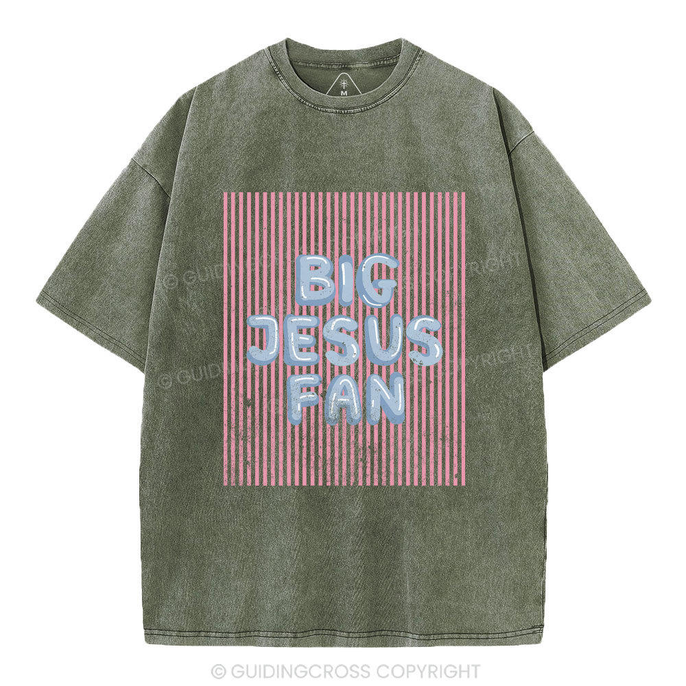 Big Jesus Fan Christian Washed T-Shirt