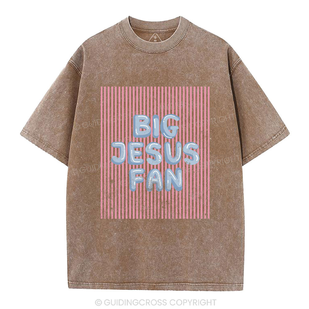 Big Jesus Fan Christian Washed T-Shirt
