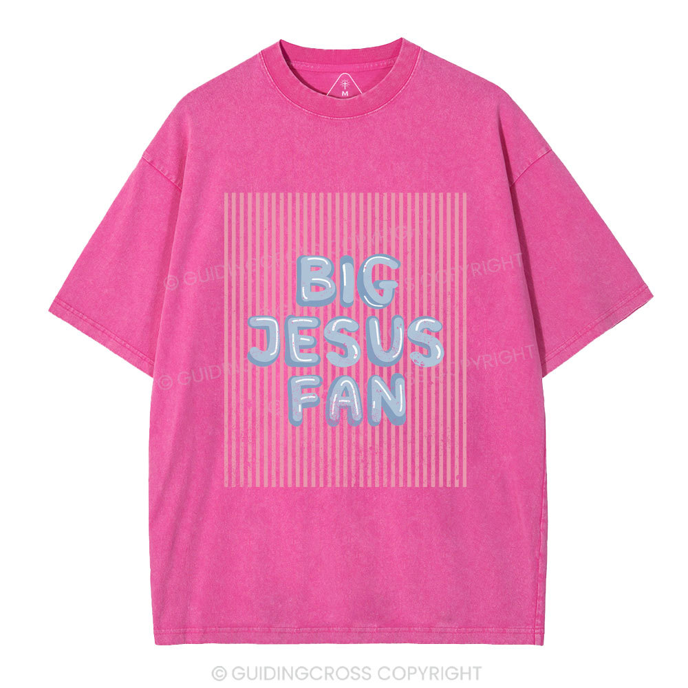 Big Jesus Fan Christian Washed T-Shirt
