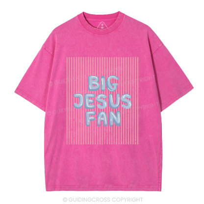 Big Jesus Fan Christian Washed T-Shirt