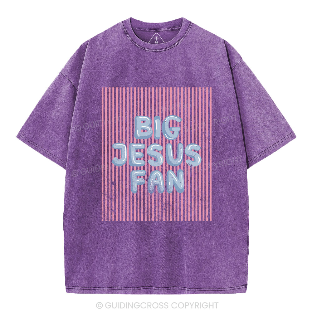 Big Jesus Fan Christian Washed T-Shirt