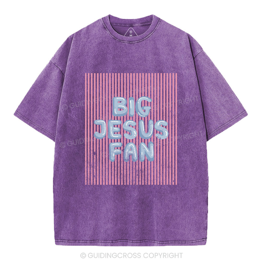 Big Jesus Fan Christian Washed T-Shirt
