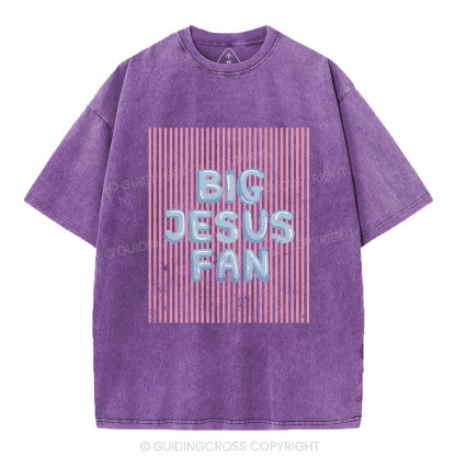 Big Jesus Fan Christian Washed T-Shirt