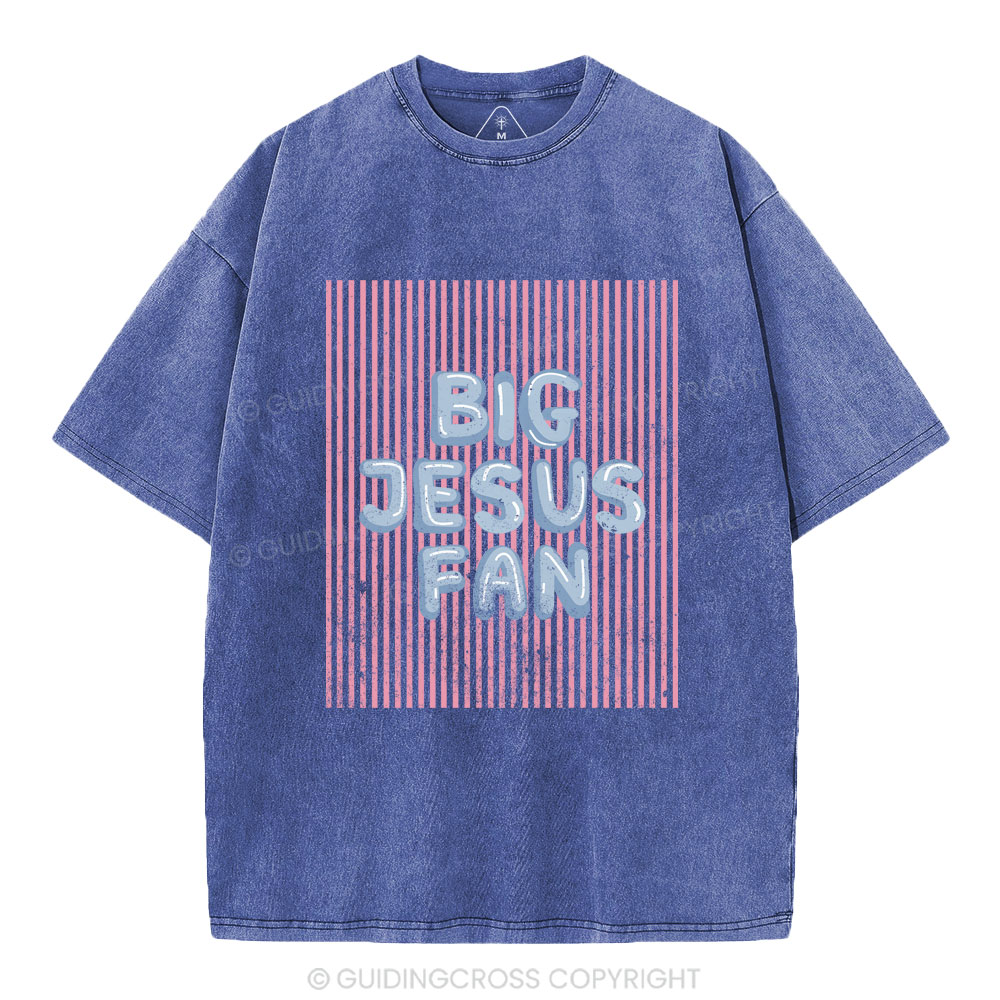 Big Jesus Fan Christian Washed T-Shirt