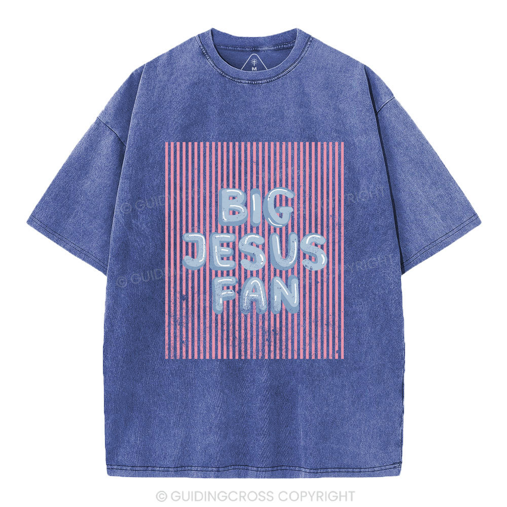 Big Jesus Fan Christian Washed T-Shirt