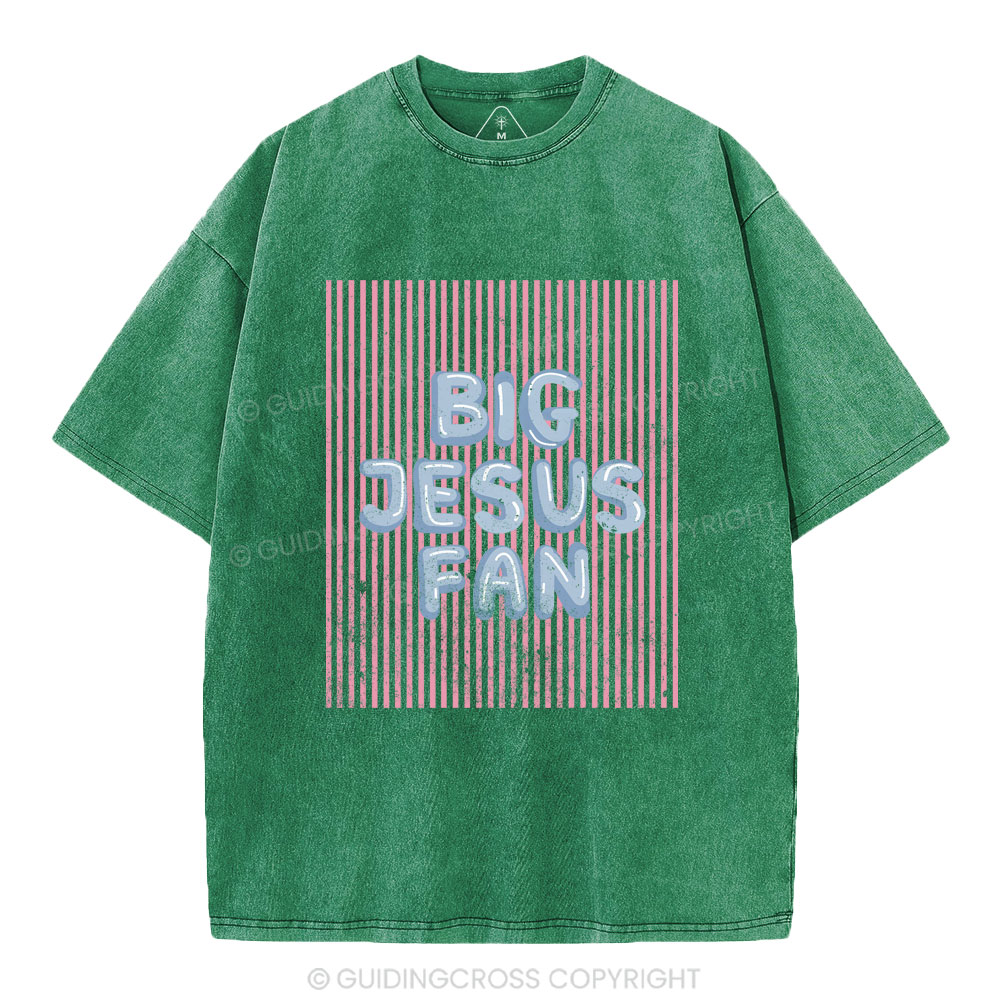 Big Jesus Fan Christian Washed T-Shirt