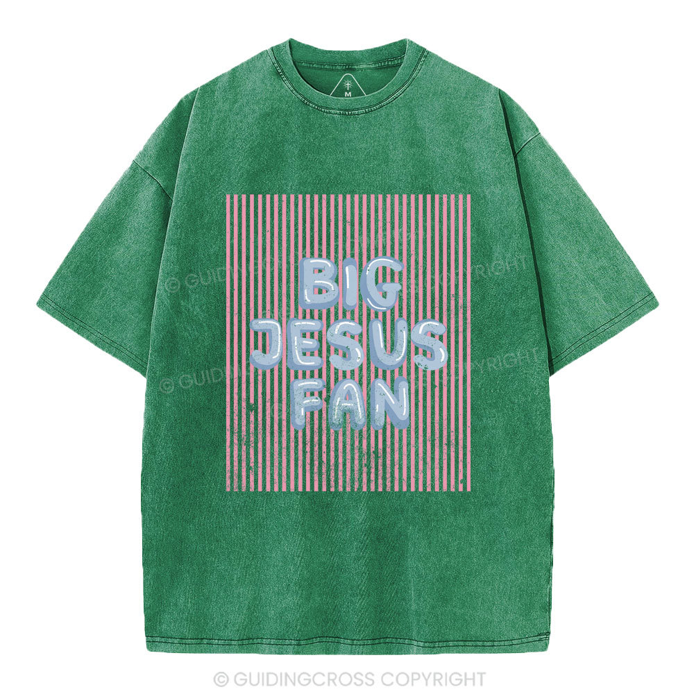 Big Jesus Fan Christian Washed T-Shirt
