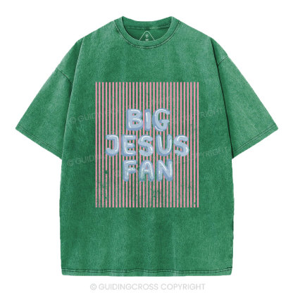 Big Jesus Fan Christian Washed T-Shirt