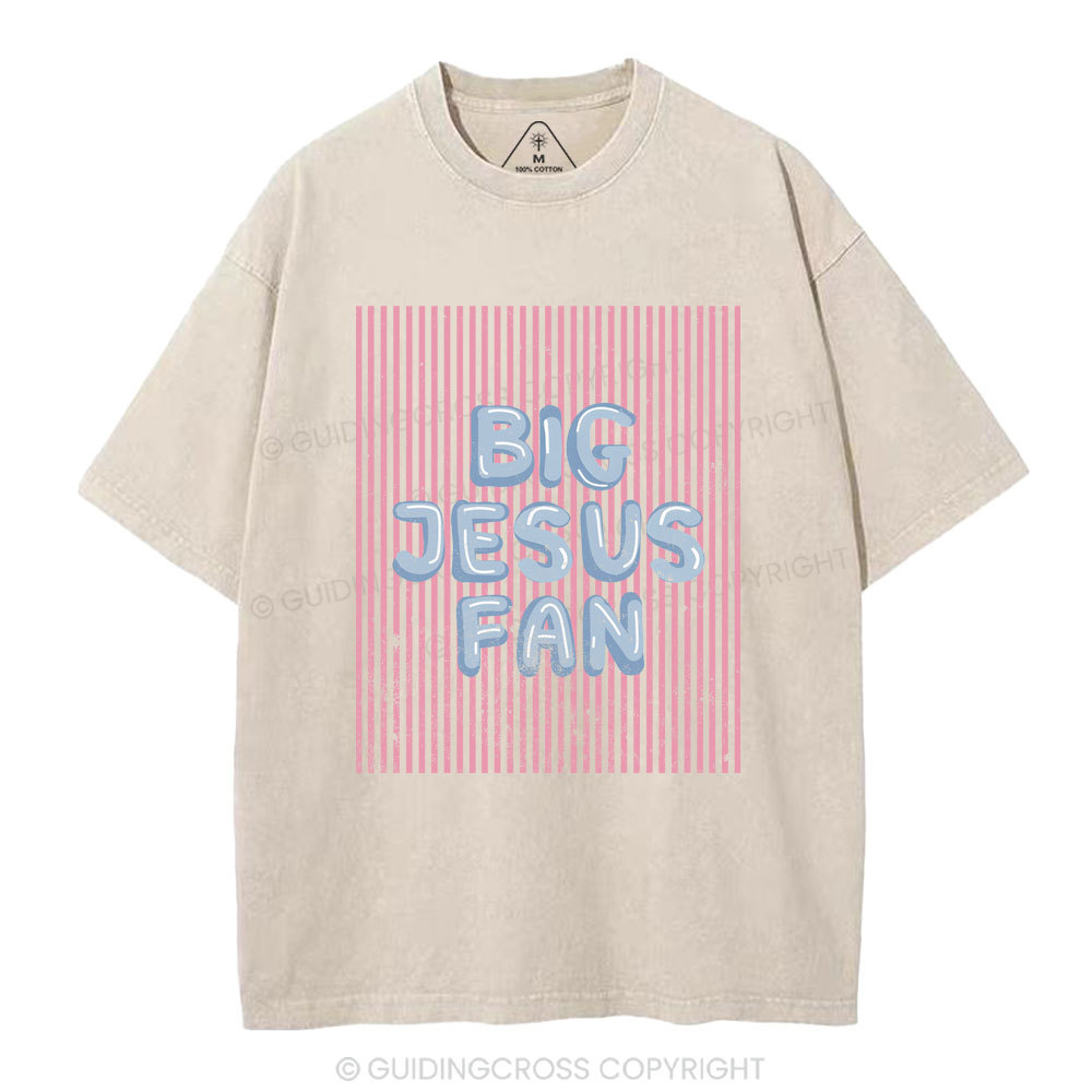 Big Jesus Fan Christian Washed T-Shirt
