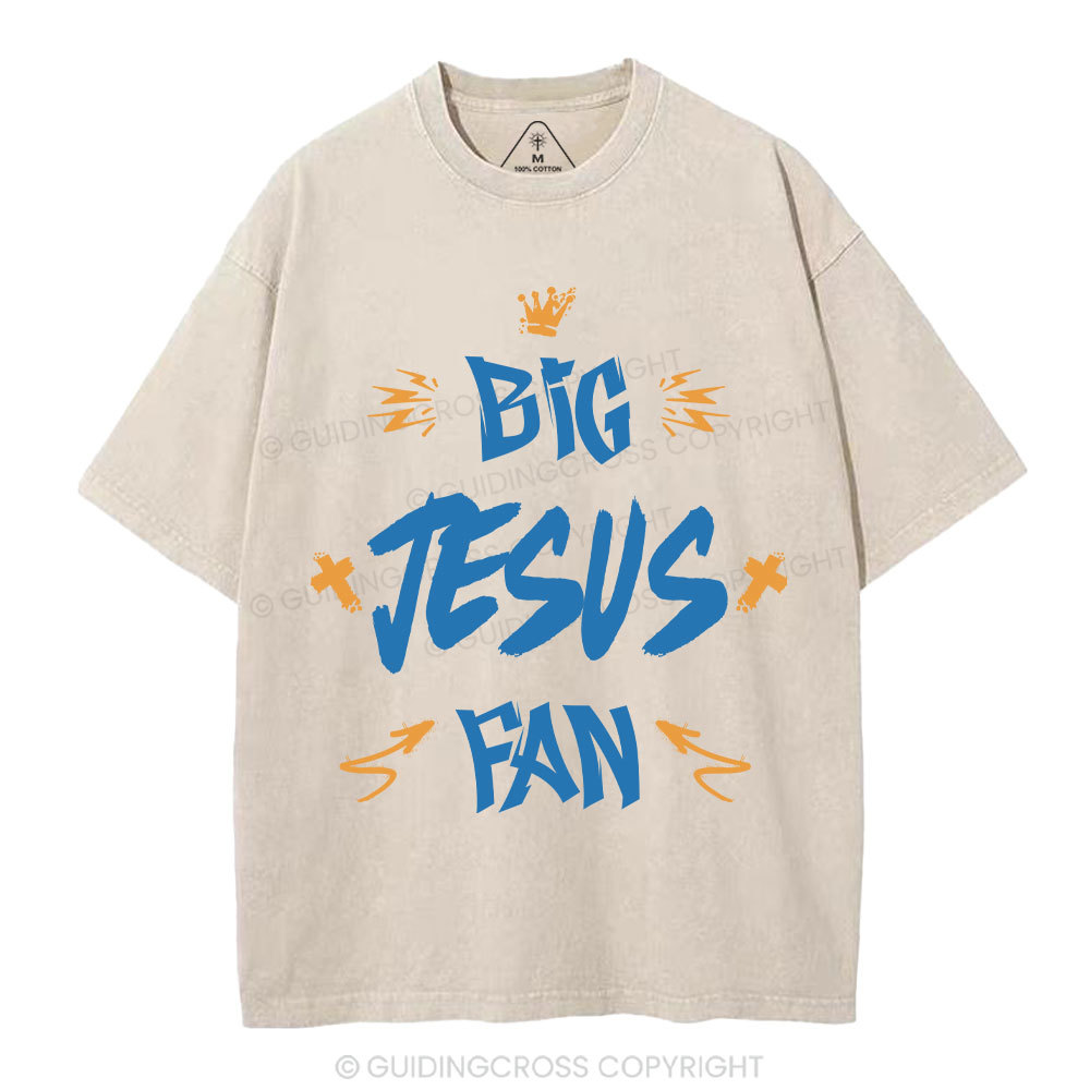 Big Jesus Fan Christian Washed T-Shirt