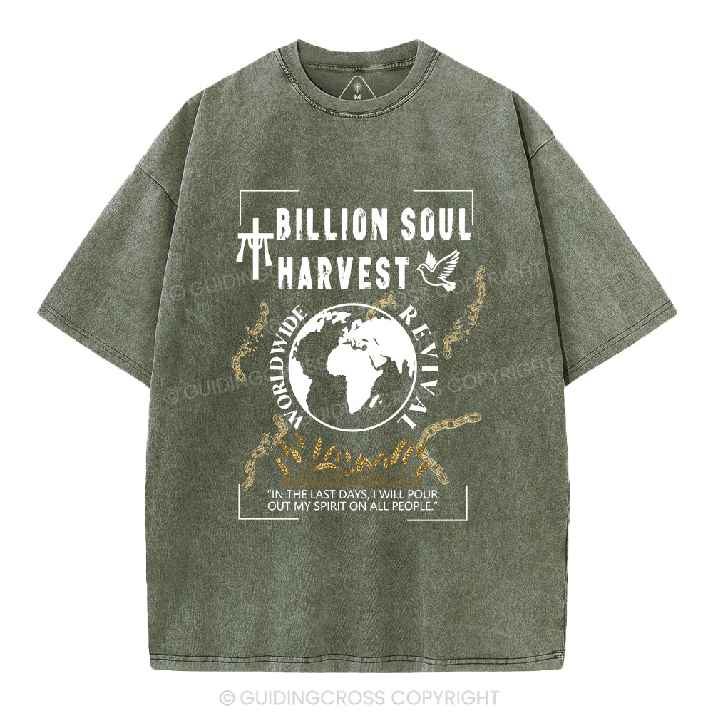 Billion Soul Harvest Christian Washed T-Shirt