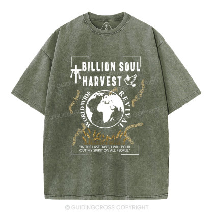 Billion Soul Harvest Christian Washed T-Shirt