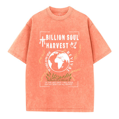 Billion Soul Harvest Christian Washed T-Shirt
