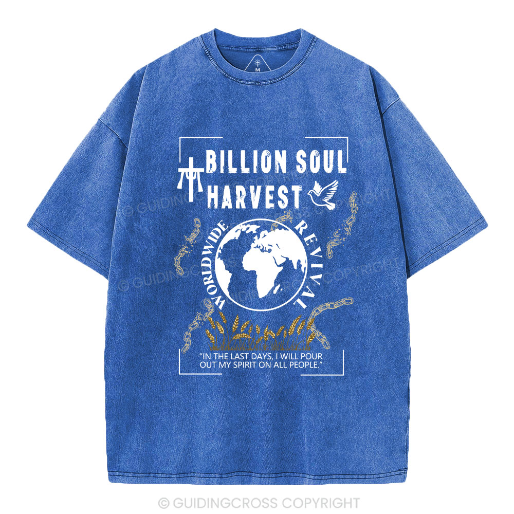 Billion Soul Harvest Christian Washed T-Shirt