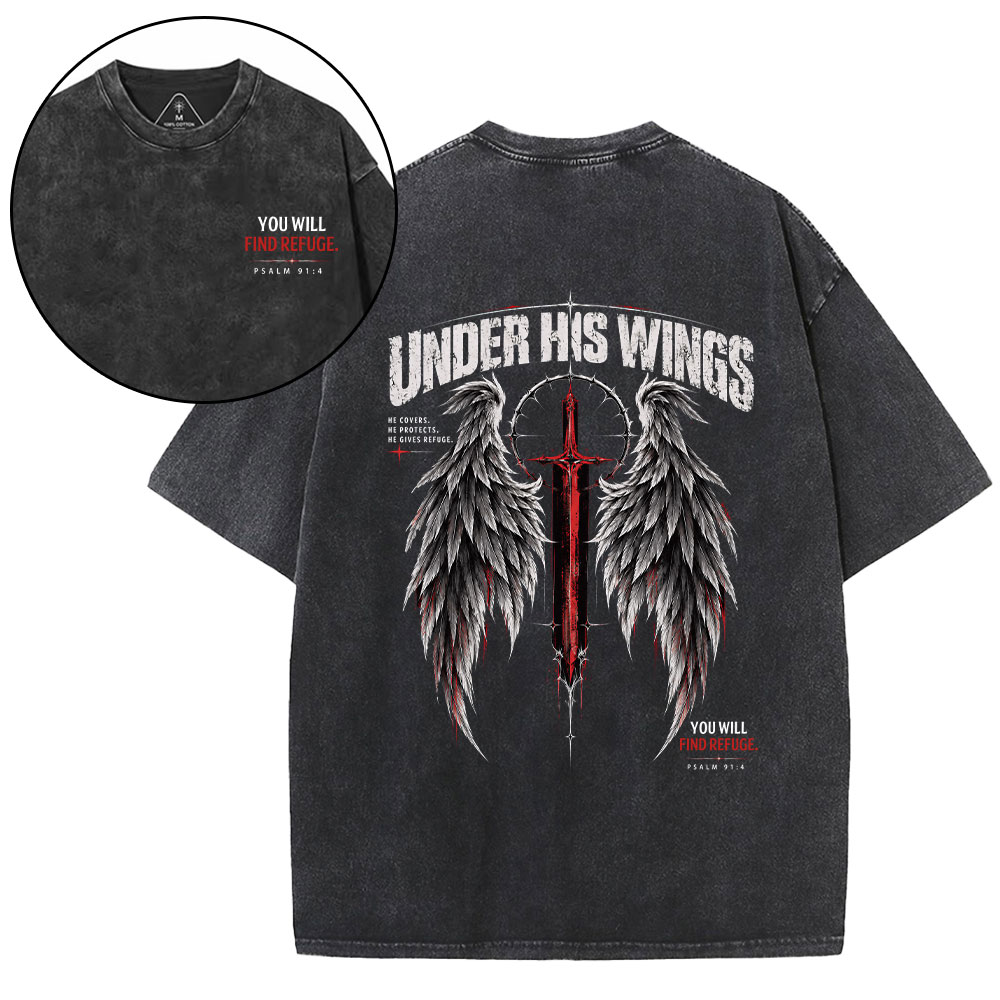 You Will Find Refuge Christian Washed T-Shirt