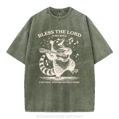 Bless The Lord Oh My Soul Christian Washed T-Shirt