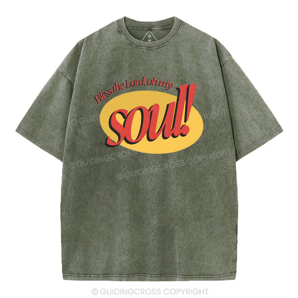 Bless The Lord Oh My Soul Christian Washed T-Shirt