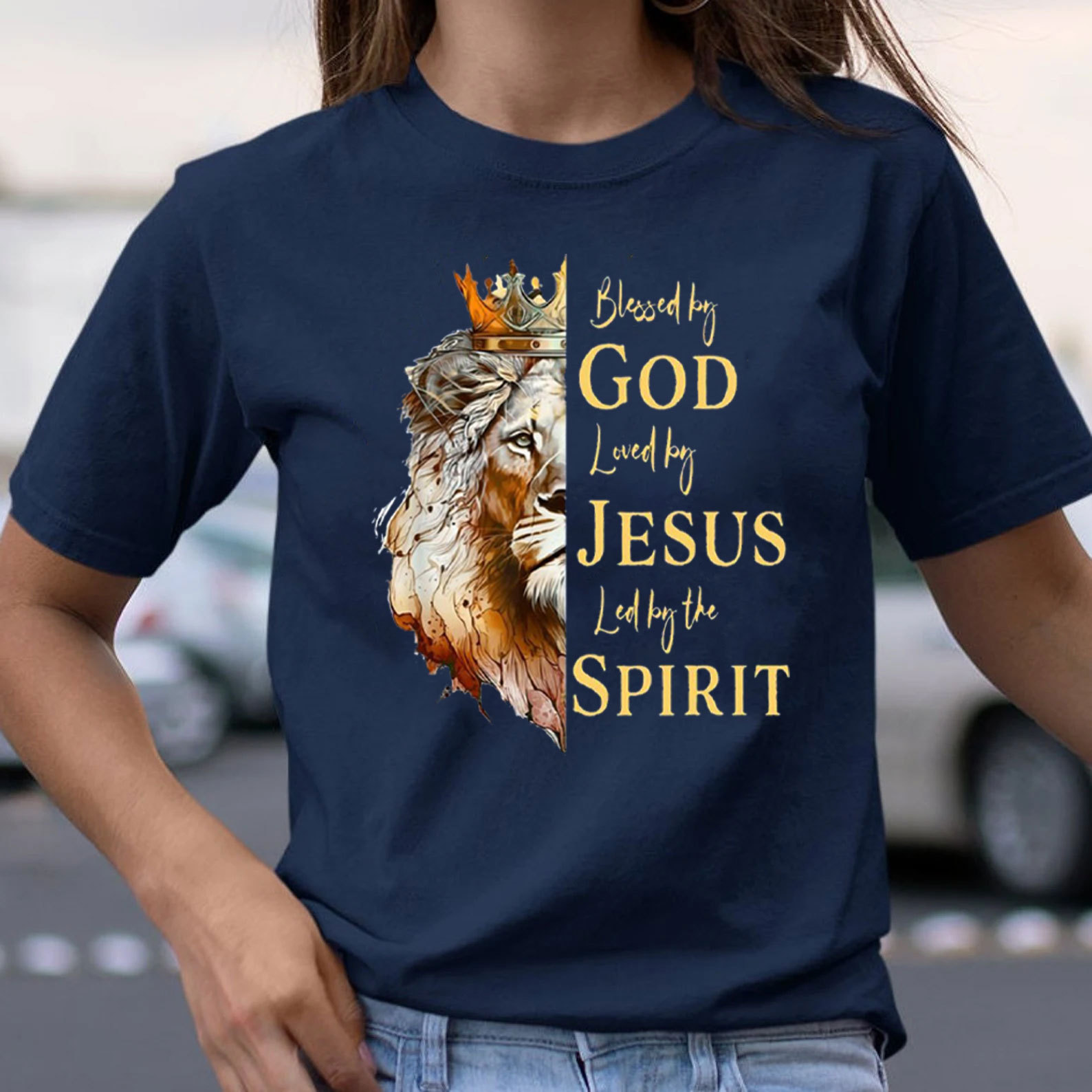 Blessed By God Loved By Jesus Led By The Spirit Christian T-Shirt