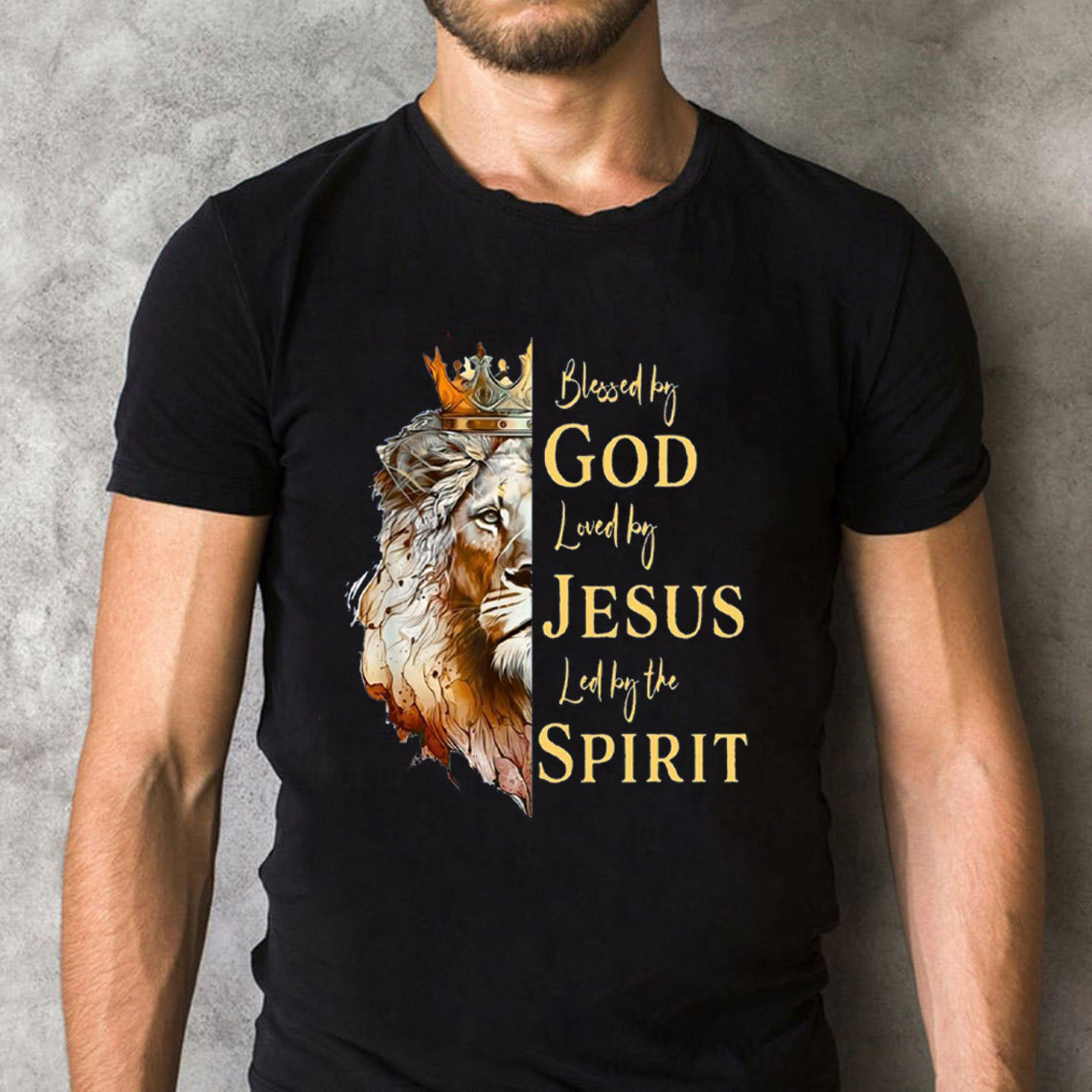 Blessed By God Loved By Jesus Led By The Spirit Christian T-Shirt