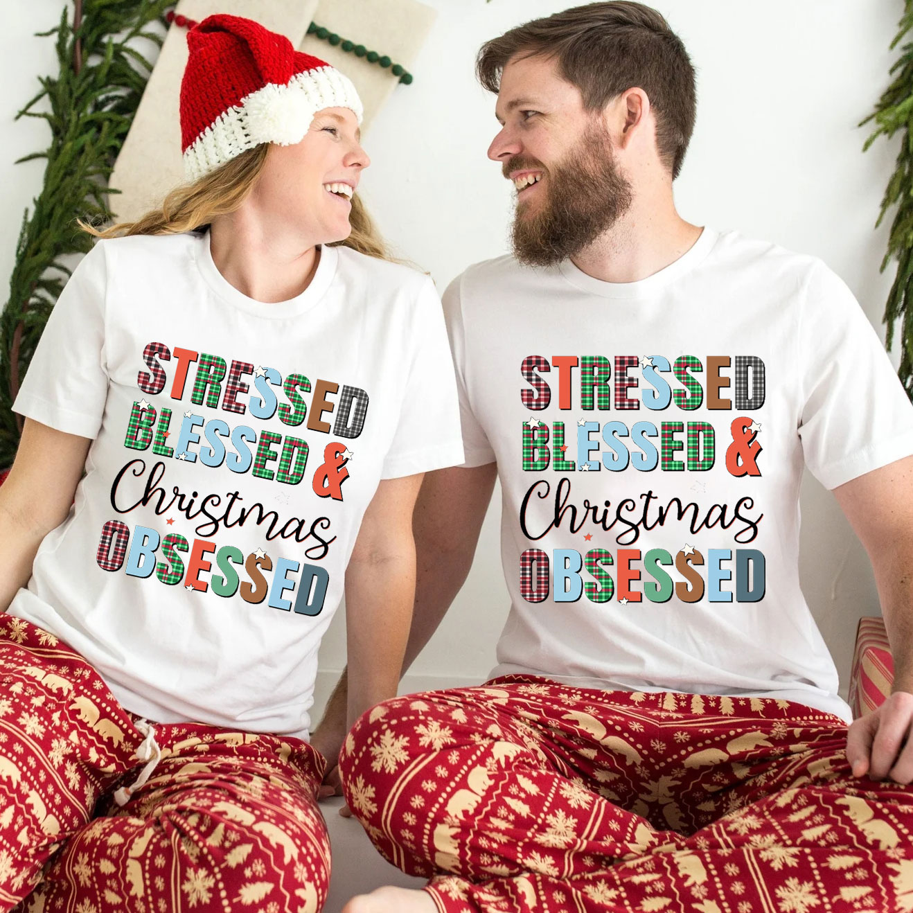 Blessed And Christian Obsessed Christian Christmas T-Shirt