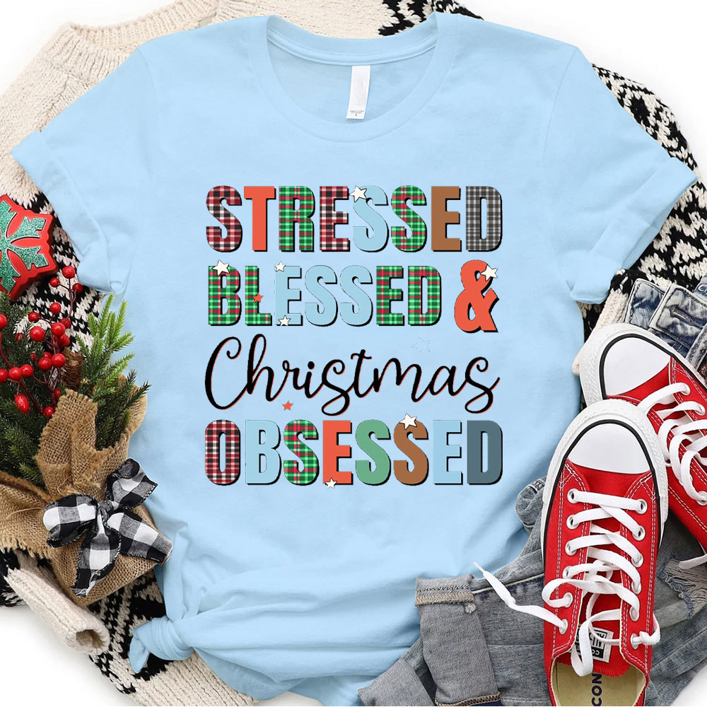 Blessed And Christian Obsessed Christian Christmas T-Shirt