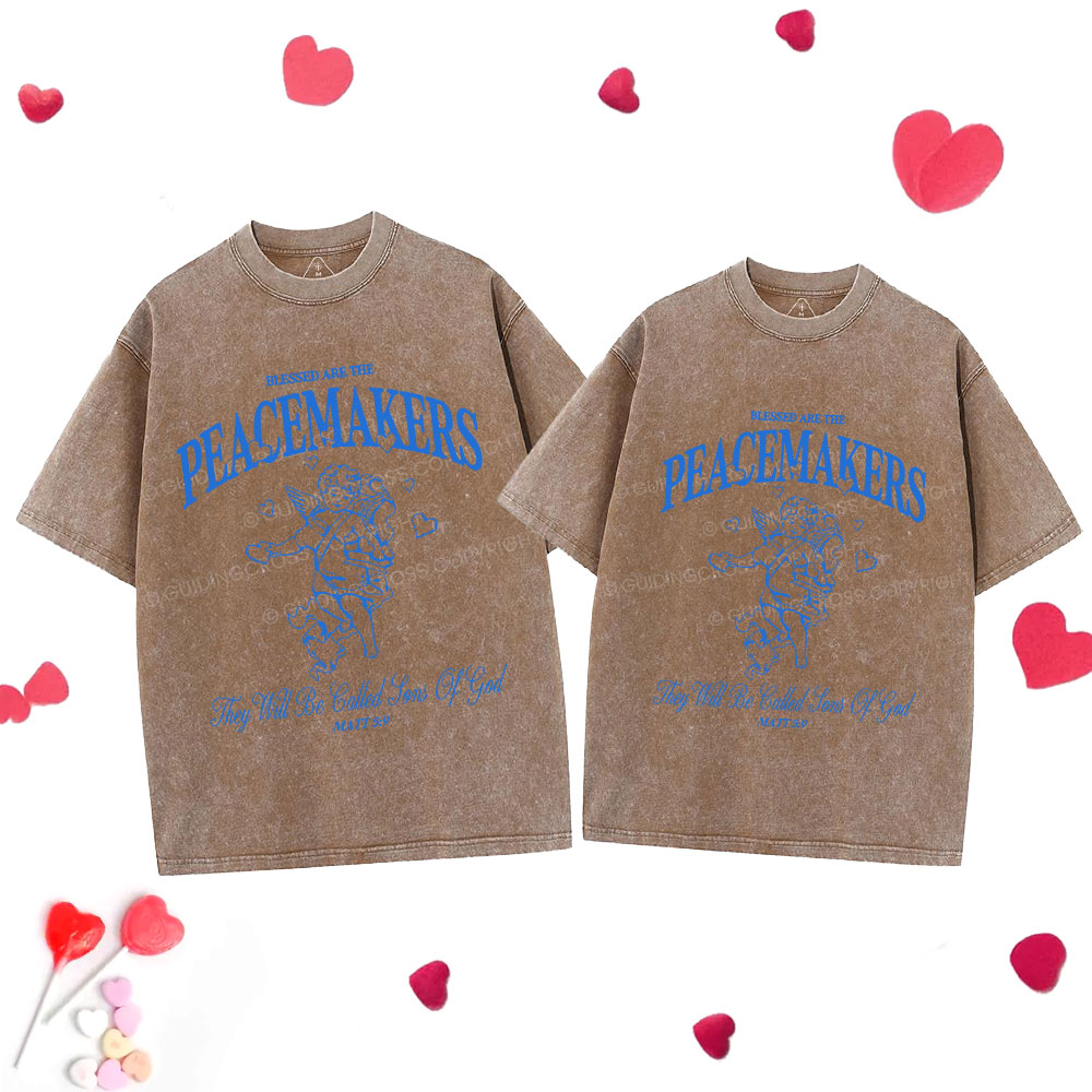 Blessed Are Peacemakers Christian Washed T-Shirt