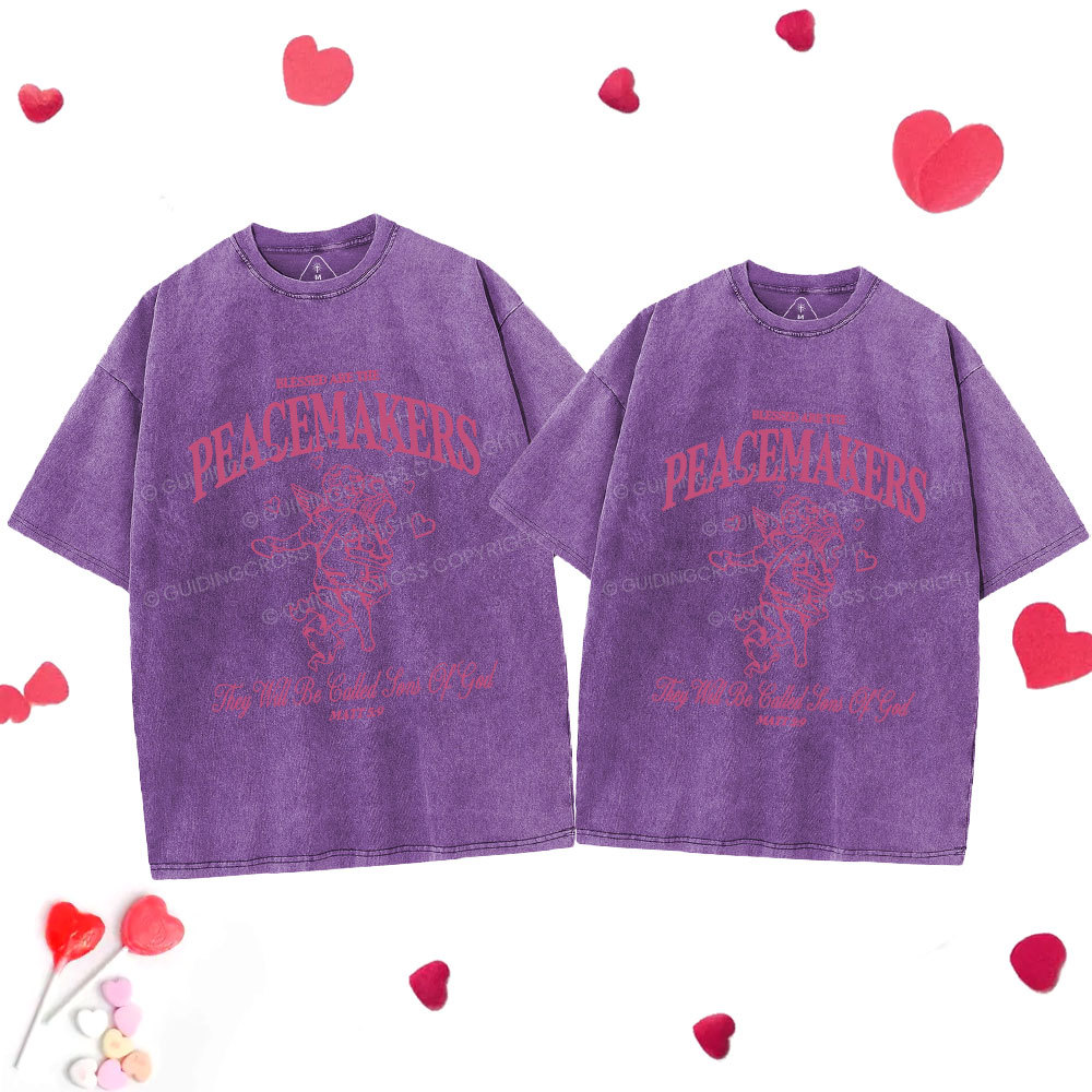 Blessed Are Peacemakers Christian Washed T-Shirt