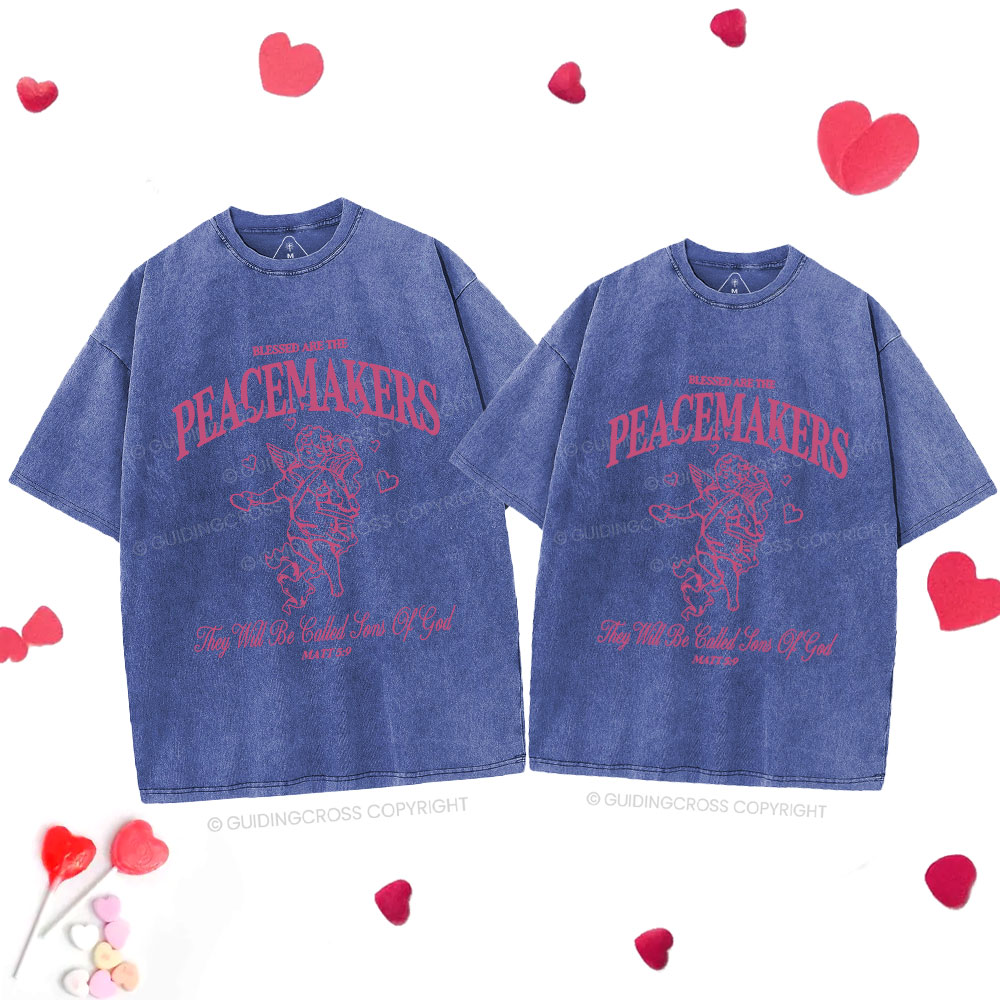 Blessed Are Peacemakers Christian Washed T-Shirt