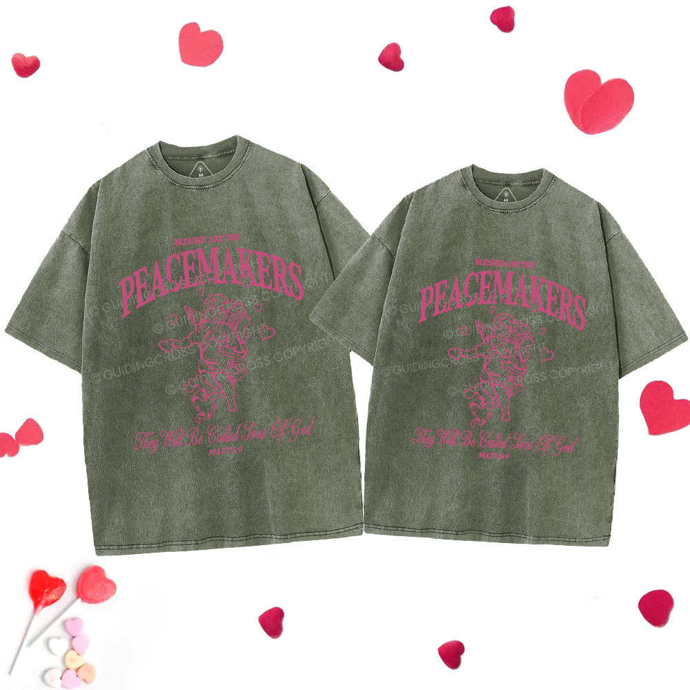 Blessed Are Peacemakers Christian Washed T-Shirt