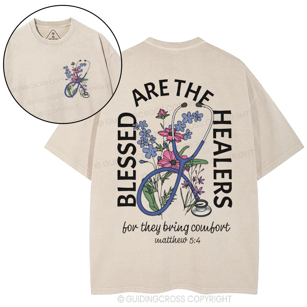Blessed Are The Heavens Christian Washed T-Shirt