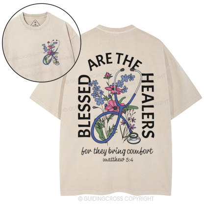 Blessed Are The Heavens Christian Washed T-Shirt