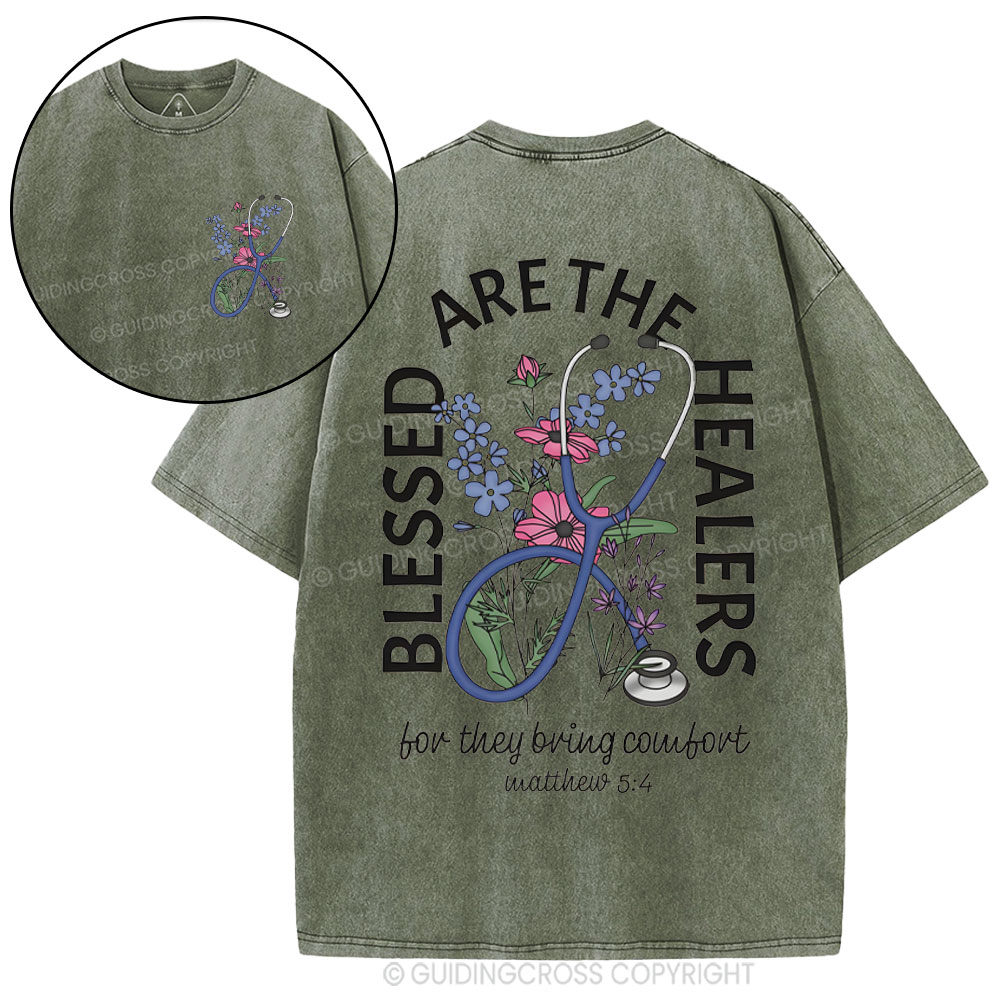 Blessed Are The Heavens Christian Washed T-Shirt