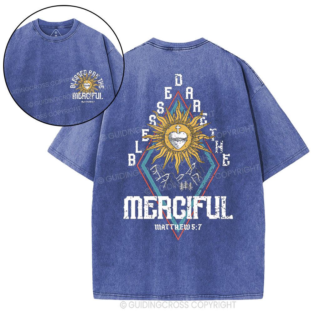 Blessed Are The Merciful  Christian Washed T-Shirt