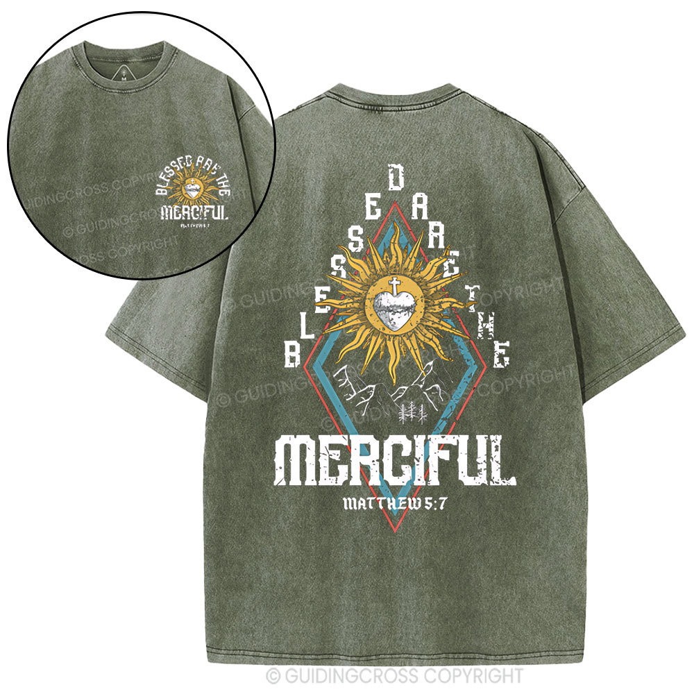 Blessed Are The Merciful  Christian Washed T-Shirt